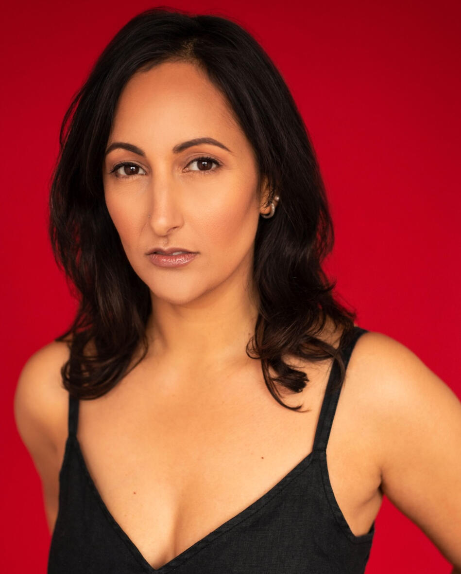 Dramatic headshot of actress Salma Dharsee